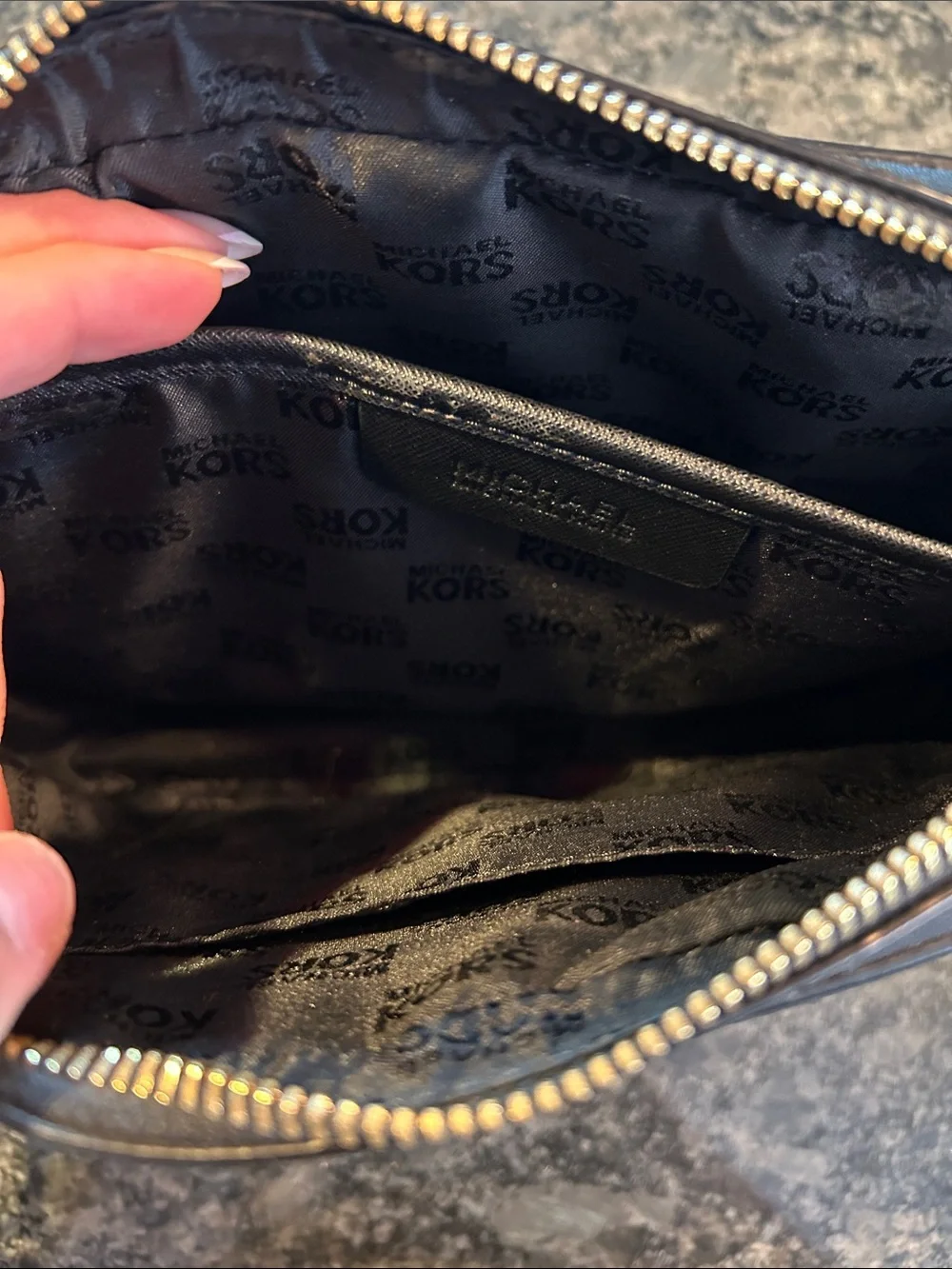 Michael Kors Black Crossbody with Gold Chain Strap